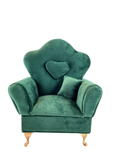 SZKATUŁKA NA BIŻUTERIĘ FOTEL CIEMNOZIELONY