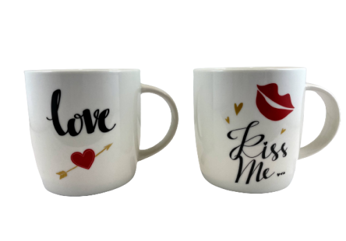 KUBEK KISS ME LOVE 355ML - ZESTAW 2