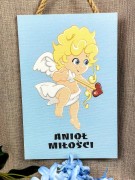 TABLICZKA MOTYWACYJNA MDF 20X30CM ANIOŁ AMOR