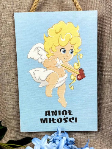 TABLICZKA MOTYWACYJNA MDF 20X30CM ANIOŁ AMOR
