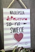 TABLICZKA MOTYWACYJNA MDF 20X30CM NAJLEPSZA DZIEWCZYNA