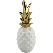 ANANAS DEKORACYJNY BIAŁO-ZŁOTY 23X9X9CM