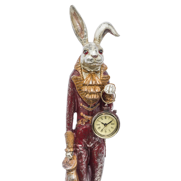 FIGURKA KRÓLIK ZAJĄC Z ZEGAREM