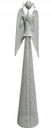 ANIOŁ METALOWY MODLĄCY BIAŁY ŚWIECZNIK 98,5 CM