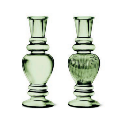 WAZON ŚWIECZNIK VENICE H15,5 CM SOFT GREEN mix WZORÓW
