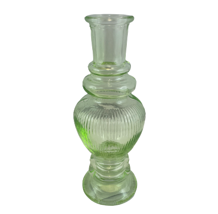 WAZON ŚWIECZNIK VENICE H15,5 CM SOFT GREEN mix WZORÓW