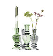 WAZON ŚWIECZNIK VENICE H15,5 CM SOFT GREEN mix WZORÓW
