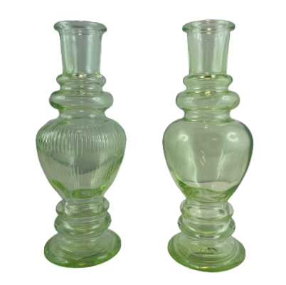 WAZON ŚWIECZNIK VENICE H15,5 CM SOFT GREEN mix WZORÓW