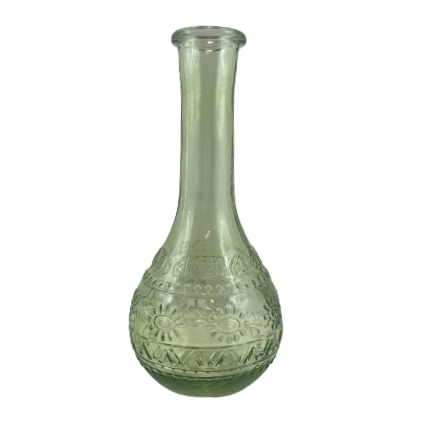 WAZON ŚWIECZNIK BUTELKA PARIS ZIELONY H15,8CM - 3 WZORY