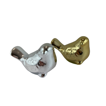 DEKORACYJNY PTAK CERAMICZNY 6,5 CM - 2 KOLORY DO WYBORU
