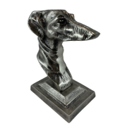 FIGURKA GŁOWA PSA PIES SREBRNY 21,5 CM