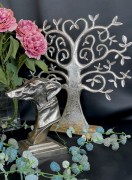 FIGURKA GŁOWA PSA PIES SREBRNY 21,5 CM
