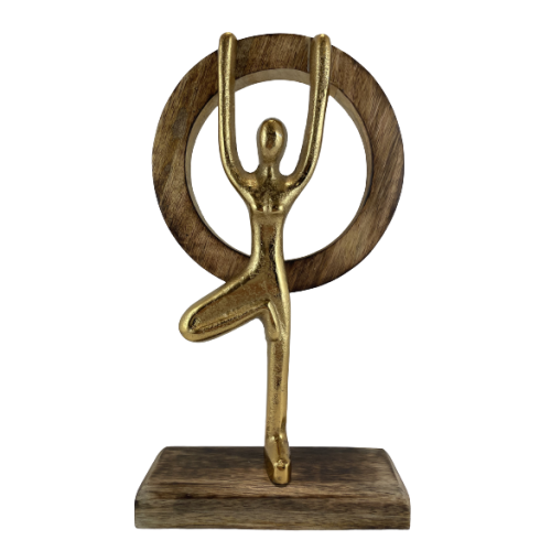 FIGURKA SPORTOWIEC Z DREWNIANĄ OBRĘCZĄ 27,5CM