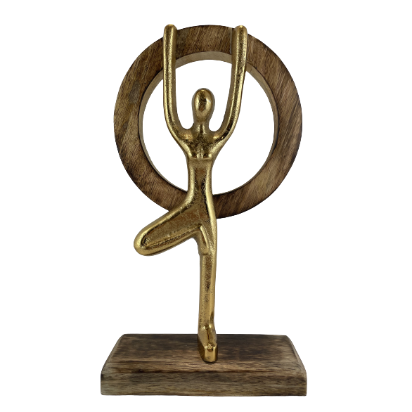 FIGURKA SPORTOWIEC Z DREWNIANĄ OBRĘCZĄ 27,5CM