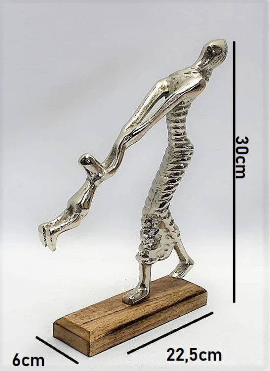 FIGURKA MAMA Z DZIECKIEM SREBRNA  30CM