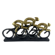 FIGURKA KOLARZE ROWERZYŚCI ZŁOTO CZERŃ 17CM