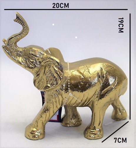 FIGURKA SŁOŃ SŁONIK ZŁOTY 19CM
