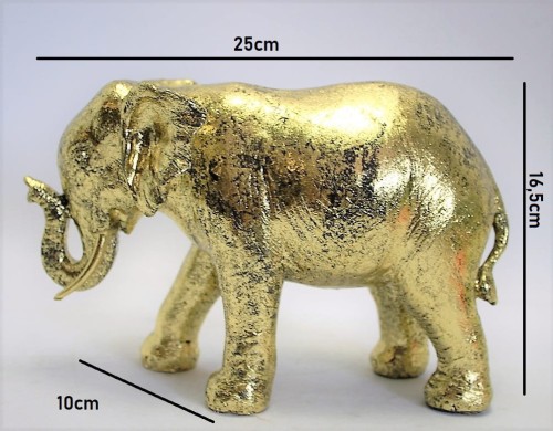 FIGURKA SŁOŃ SŁONIK ZŁOTY 16,5CM