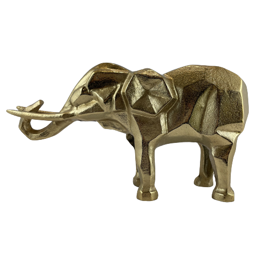 FIGURKA SŁOŃ GEOMETRYCZNY ZŁOTY 18CM