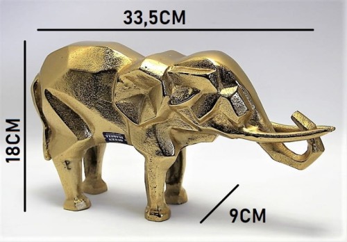 FIGURKA SŁOŃ GEOMETRYCZNY ZŁOTY 18CM
