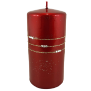 ŚWIECA KOLIA METALIK WALEC BORDO H14CM