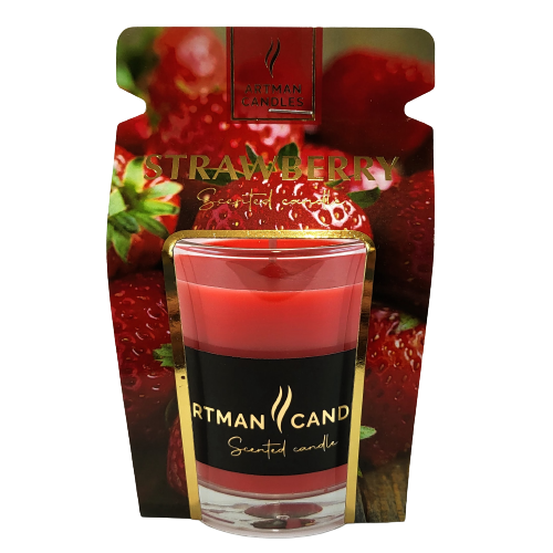 ŚWIECA  ZAPACHOWA W SZKLE FOR YOU CZERWONA STRAWBERRY