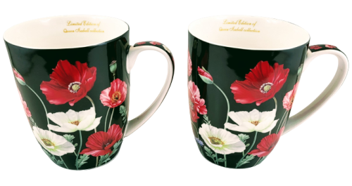 ZESTAW 2XKUBEK PORCELANOWY CZARNY MAKI 400 ML W PUDEŁKU