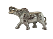 FIGURKA SŁOŃ METALOWY SREBRNY 12,5CM