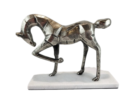 FIGURKA METALOWY KOŃ NA PODSTAWIE 21X25,5X8