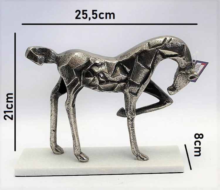 FIGURKA METALOWY KOŃ NA PODSTAWIE 21X25,5X8