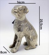 FIGURKA PIES SREBRNY METALOWY