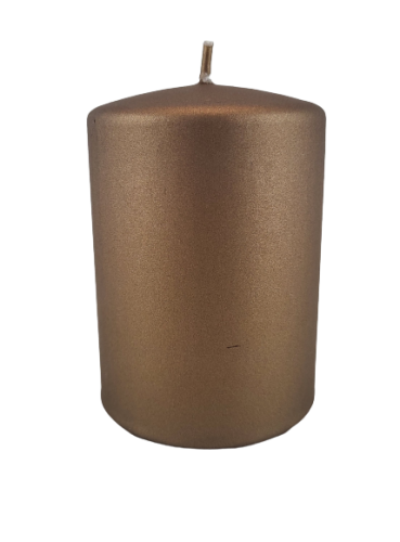 ŚWIECA OPAL METALLIC MAT BRĄZOWA WALEC MAŁY