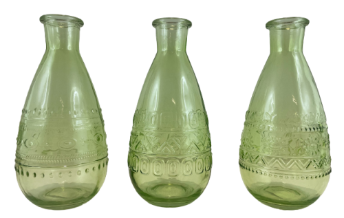 WAZON BUTELKA ROME ZIELONA 15,8CM MIX 3 WZORY