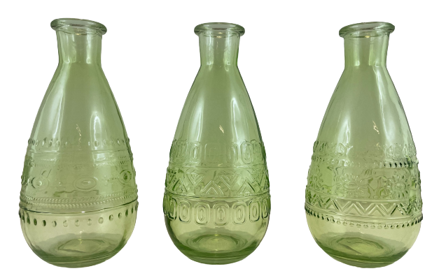 WAZON BUTELKA ROME ZIELONA 15,8CM MIX 3 WZORY