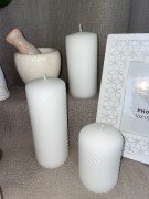 ŚWIECA CAROLINE MAT WALEC DUŻY BIAŁY