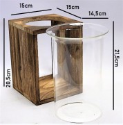 WAZON DREWNO SZKŁO 20,5CM