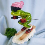 FIGURKA ŻABA NARCIARZ MIX 2 WZORY PREZENT
