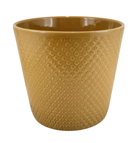 OSŁONKA DONICZKA MUSZTARDOWA ŻÓŁTA MALMO 16CM