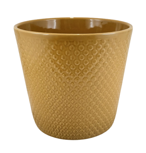 OSŁONKA DONICZKA MUSZTARDOWA ŻÓŁTA MALMO 16CM