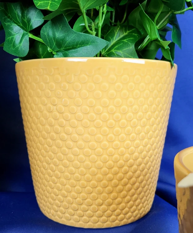 OSŁONKA DONICZKA MUSZTARDOWA ŻÓŁTA MALMO 16CM