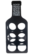 DREWNIANY CZARNY STOJAK NA WINO 6 MIEJSC