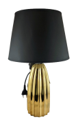LAMPA CERAMICZNA ZŁOTA KARBOWANA GLAMOUR 47CM