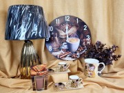 LAMPA CERAMICZNA ZŁOTA KARBOWANA GLAMOUR 47CM
