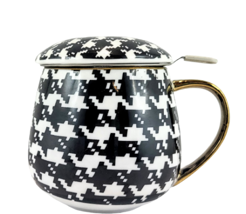 ELEGANCKI CERAMICZNY KUBEK Z ZAPARZACZEM 450ML PEPITKA