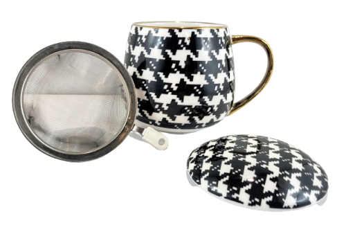 ELEGANCKI CERAMICZNY KUBEK Z ZAPARZACZEM 450ML PEPITKA