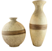 CERAMICZNY WAZON  KREMOWY DZBAN BECZUŁKA 26cm