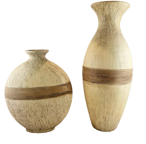 CERAMICZNY WAZON  KREMOWY DZBAN BECZUŁKA 26cm