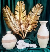 CERAMICZNY WAZON  KREMOWY DZBAN BECZUŁKA 26cm