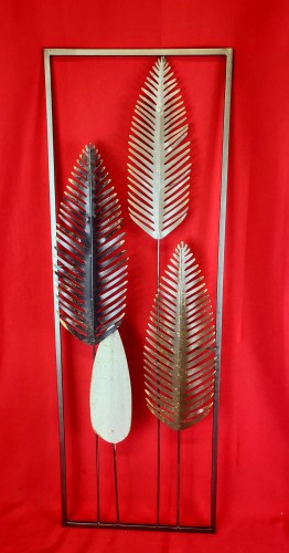 METALOWA DEKORACJA ŚCIENNA PION LIŚCIE 31,1X89,5X3,2CM