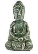 FIGURKA BUDDA BETONOWA ZIELONA POSTARZANA